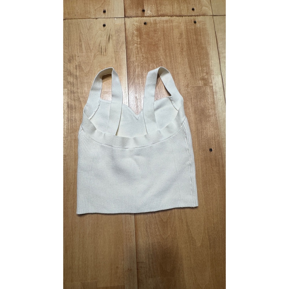 Abercrombie & Fitch Cream Ribbed Sweetheart Sweater Tank Top Medium - Picture 4 of 4